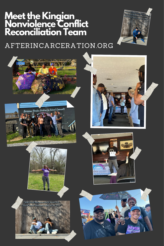 8 pictures of a group trip to Selma, Alabama to become facilitators of Kingian nonviolence workshops.